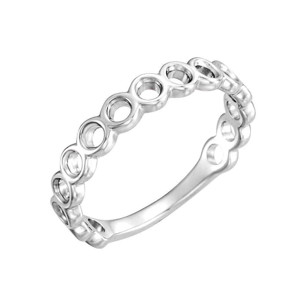14k White Gold Stackable Ring Size 6.5-Stackable-Ring for Women - 2.5 Grams
