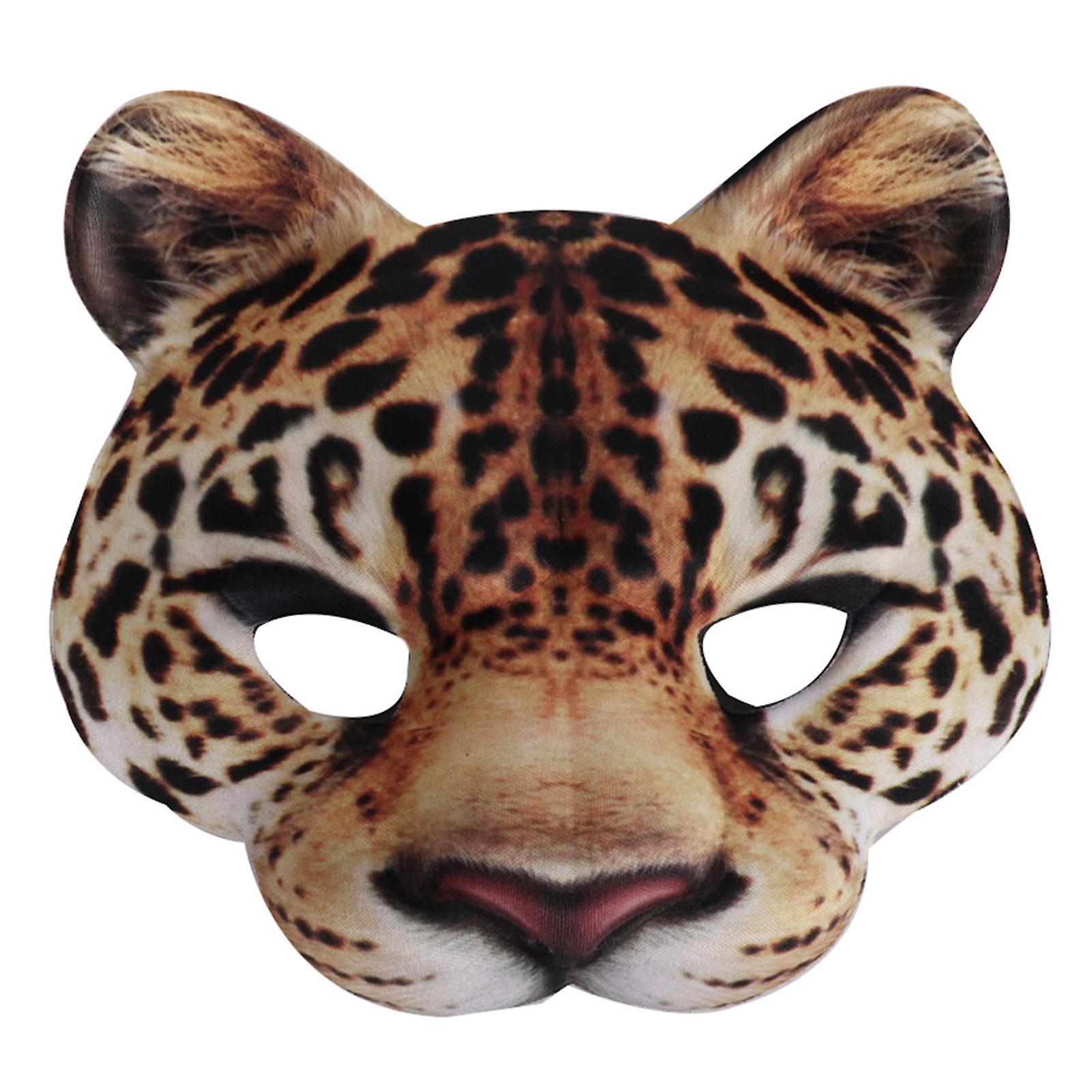 Leopard Half Face Masquerade Masks Scarf Animal Cat Half Mask For Halloween Carnival Party Dress Up