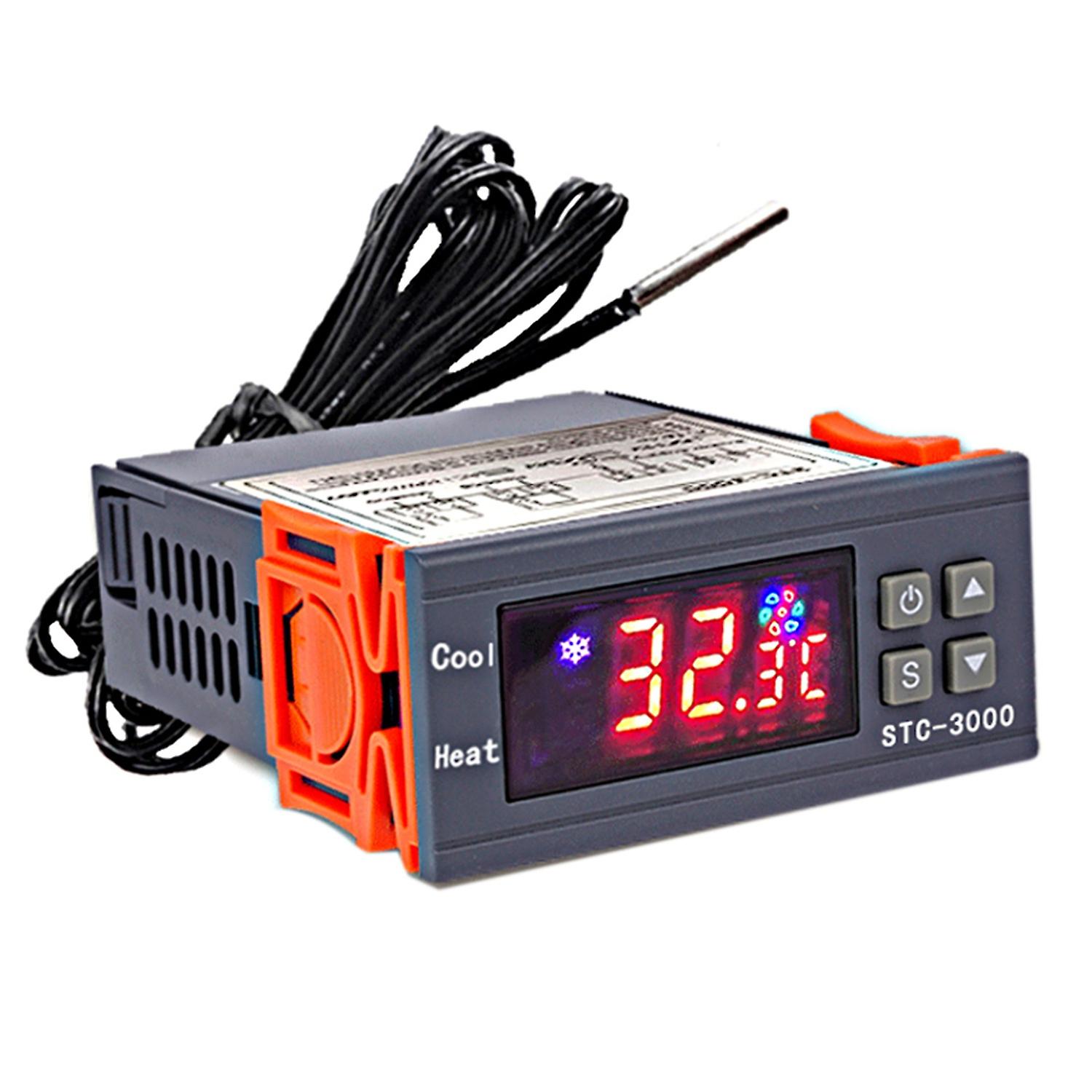 STC-3000 Digitaler Temperaturschalter Regler °C °F Anzeige Heizung Kühlrelais NTC Sensor Temp Con