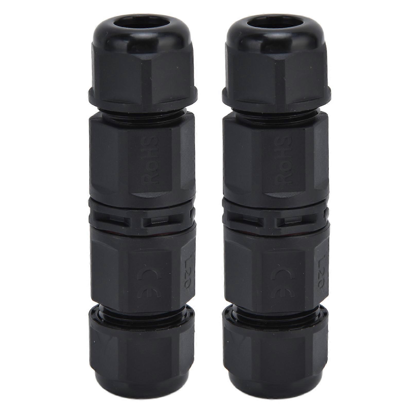 Set of 2 waterproof quick connect connectors for 250V 16A electrical extension cord