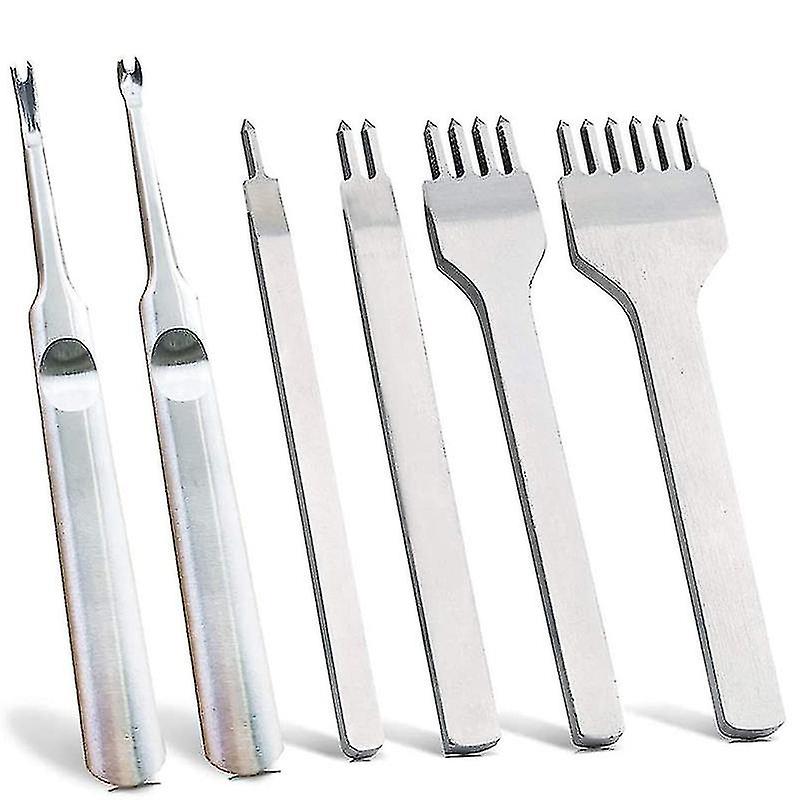 6pcs 1/2/4/6 Diy Diamond Lacing Stitching Chisel Set Leather Edge Skiving Diy Craft Tool, Industria