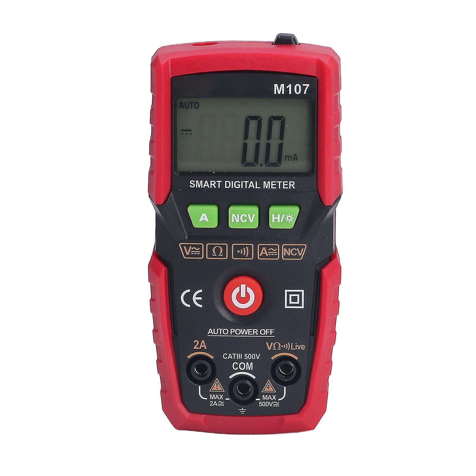 Digital Multimeter Portable AC/DC Voltage Resistance Tester Red