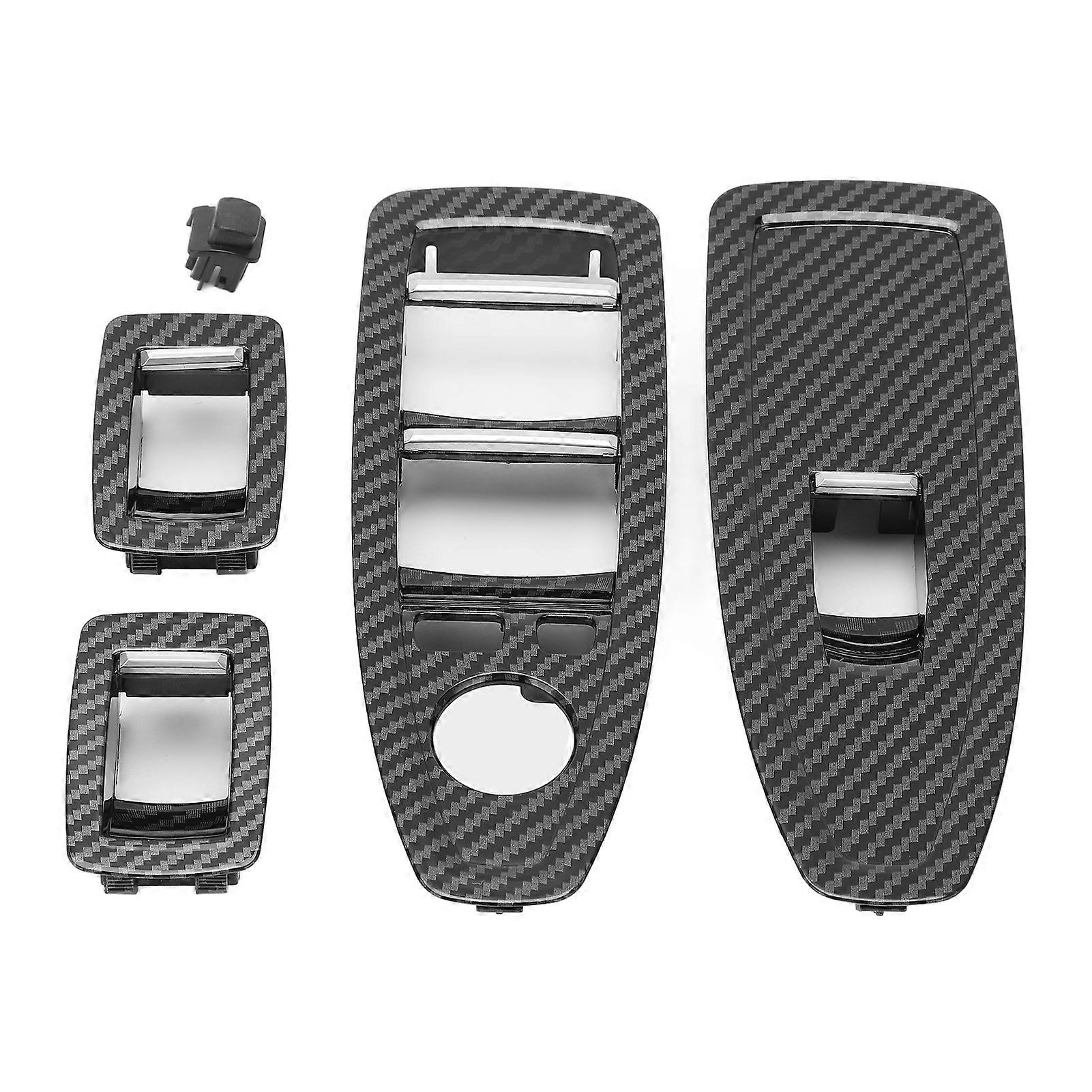 Car Door Window Switch Panel, Right and Left Window Switch Button Panel Trim Cover Replacement for 1 3 4 Series F20 F30 F31 2012-2019 (Carbon Fiber)