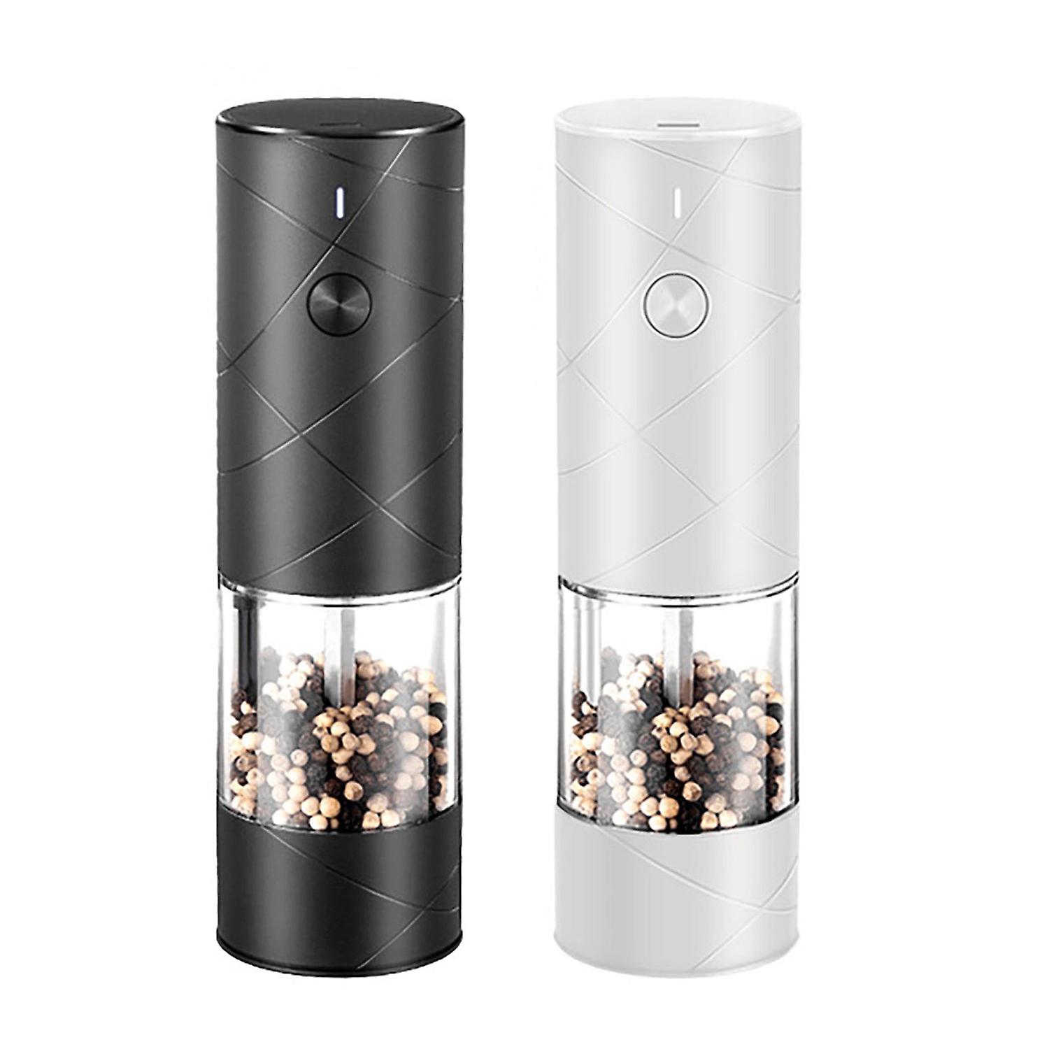 1/2Pcs Electric Spice Grinder Clear Visible LED Adjustable Handheld USB Rechargeable Cordless Automa
