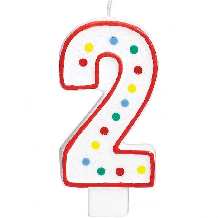 Amscan Polka Dot 2. syntymäpäivä syntymäpäivä kynttilä