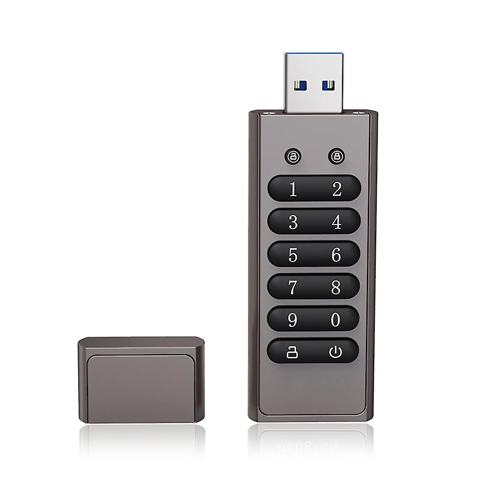 128GB 256-bit Encrypted USB Drive Password Secure Flash Drive USB3.0 U Disk Support Reset/Wipe/Auto 