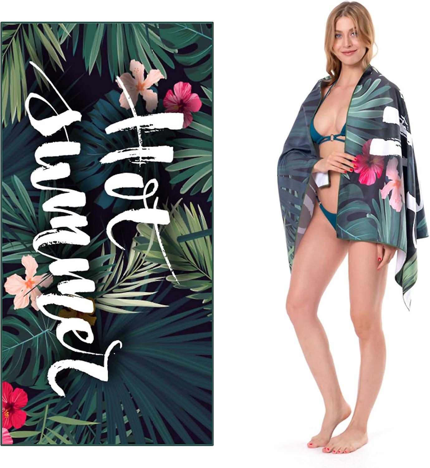 Microfiber Beach Towel Tropical Rainforest Pattern