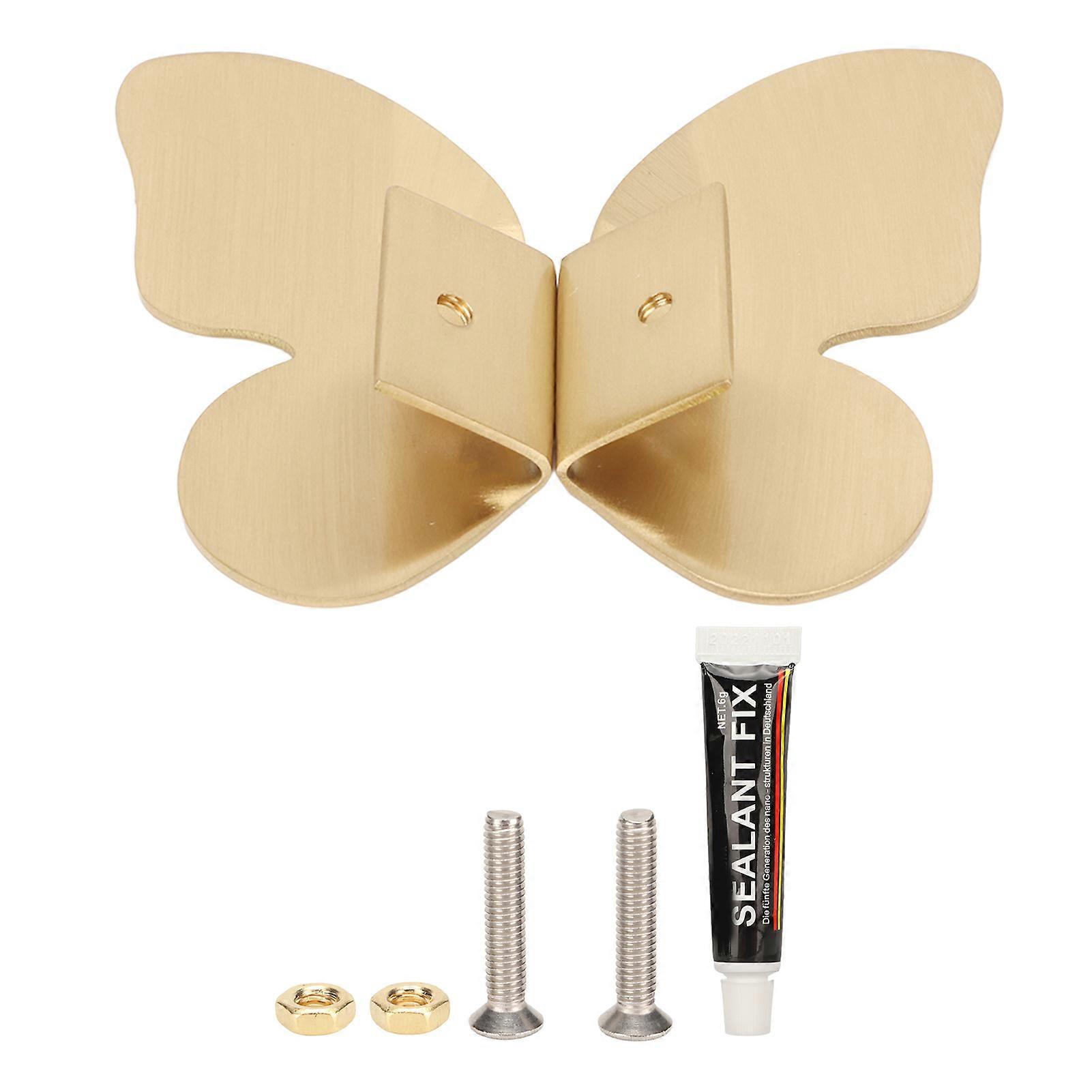 Transform Your Furniture with 1 Set Cabinet Knobs - Butterfly Shape Brass Handles for Practical Elegance
