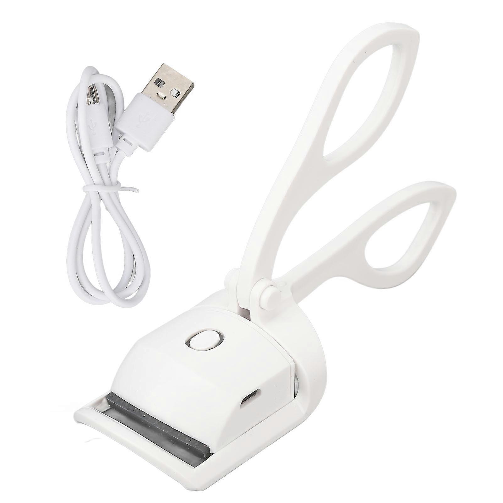Recourbe-cils chauffant électrique de type C, rechargeable, 2 modes de chauffage, portable, blanc