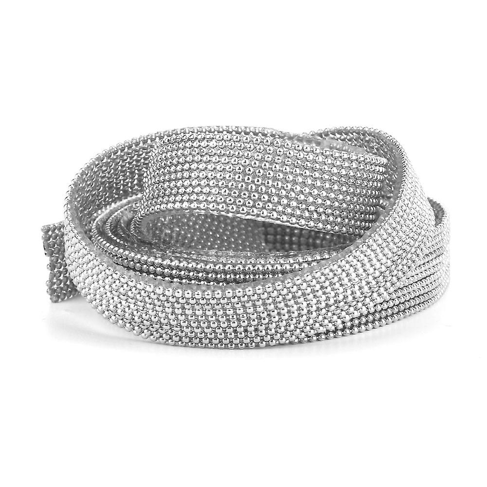 1 yard 10 Column 1.2cm Width of Hotfix Rhinestone Mesh Trim Strass Mesh Chain(Nickel)
