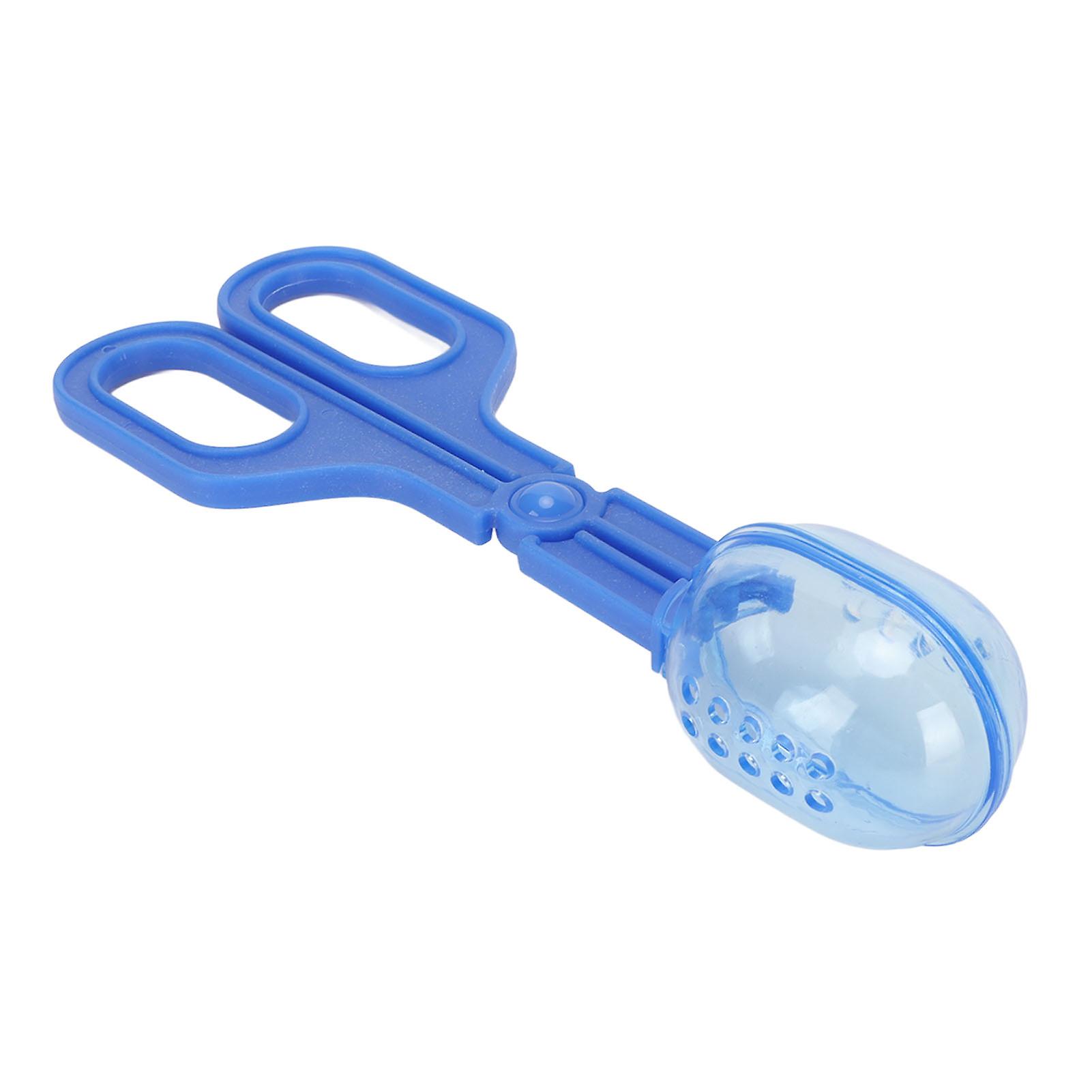 Reptile Feeding Clamp Reptile Feeding and Cleaning Tool Reptile Poop Scoop with Vents for Tortoise Lizard Frog Spider Blue 