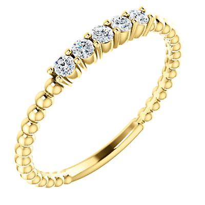 14k Yellow Gold Polished Diamond Stackable Ring Size 6.5-Stackable-Ring for Women