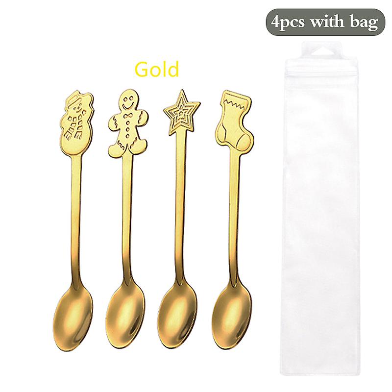 4pcs/set Stainless Steel Coffee Tea Spoons Tableware Dinnerware Cutlery Dinner