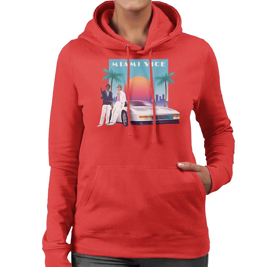 Miami Vice Sunset Women's Hooded Sweatshirt