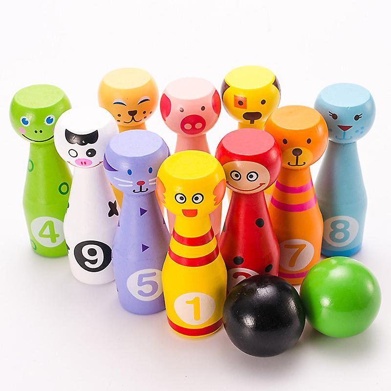 Bowling Set, Game with 10 Pins and 2 Balls, Interactive Toy for Children 3, ,4 5 Years