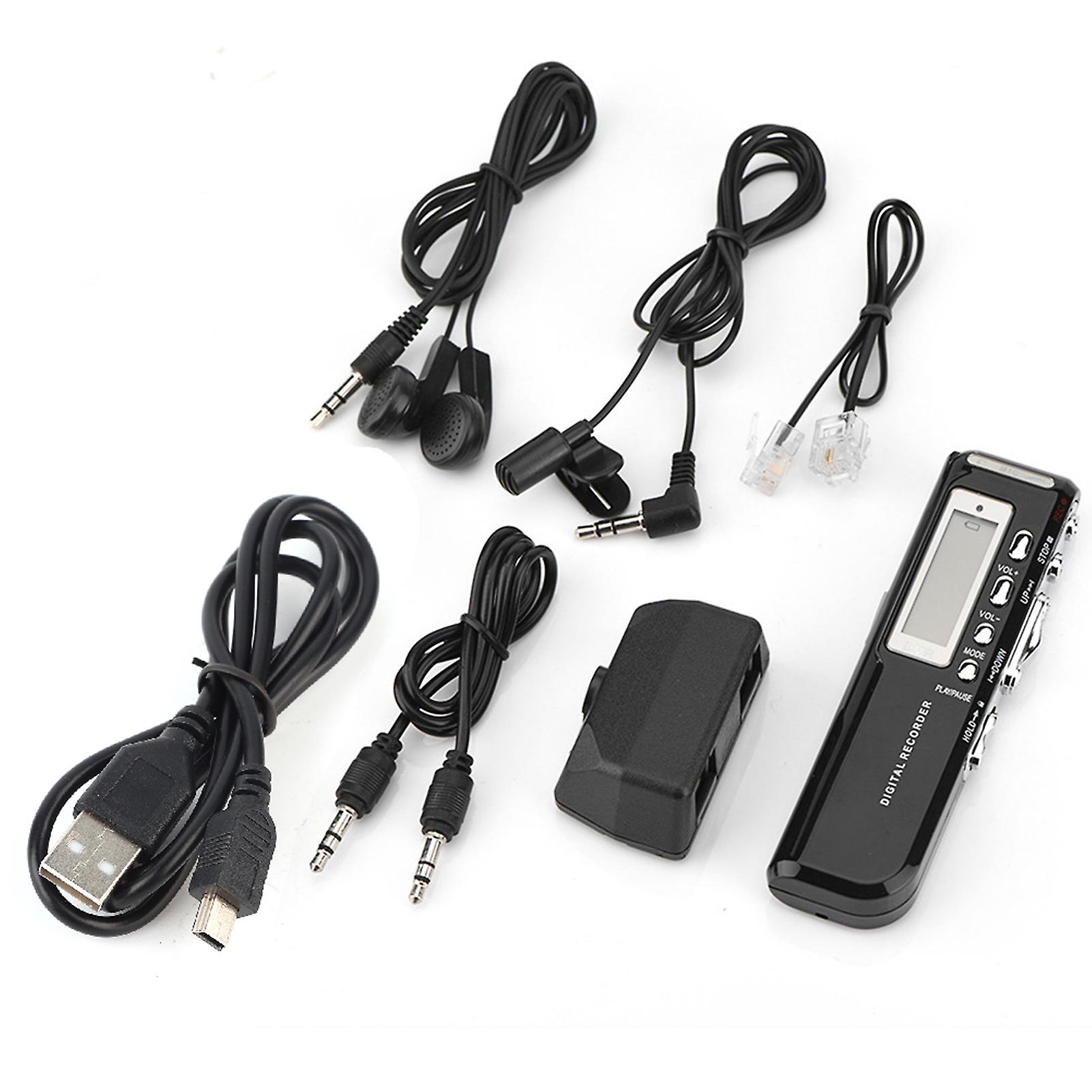 Multilingual digital voice recorder with 8GB memory and automatic recording. Mini o recorder.
