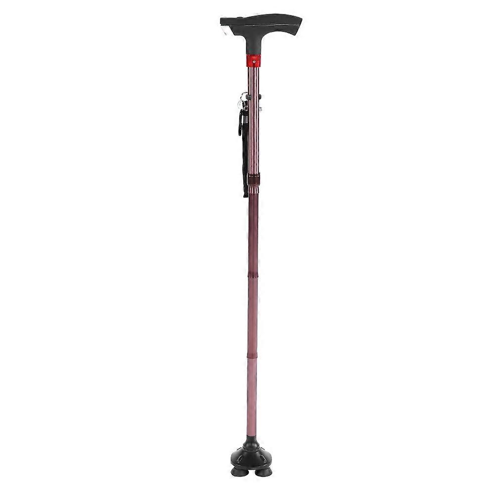 Aluminum alloy folding walking stick for the elderly with LED light and alarm function