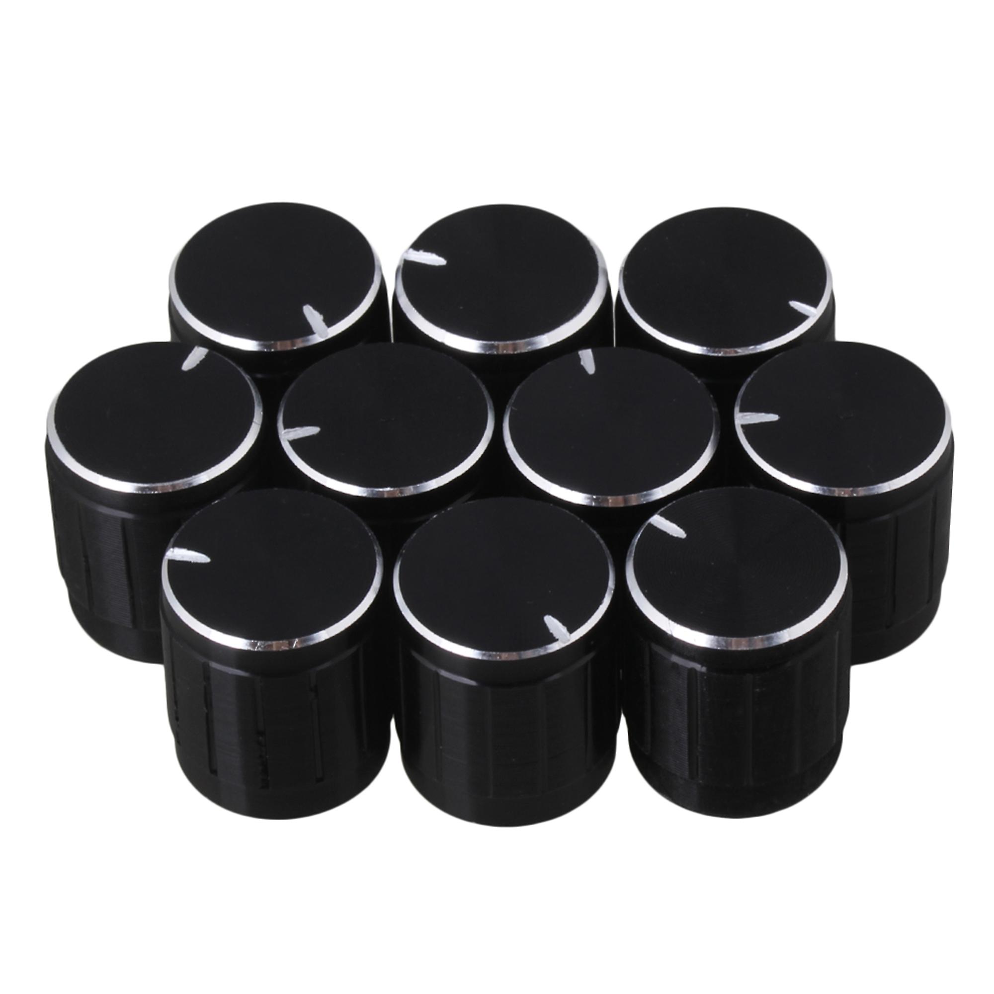 10x Exquisite Volume Control Rotary Potentiometer Knobs Black Aluminum