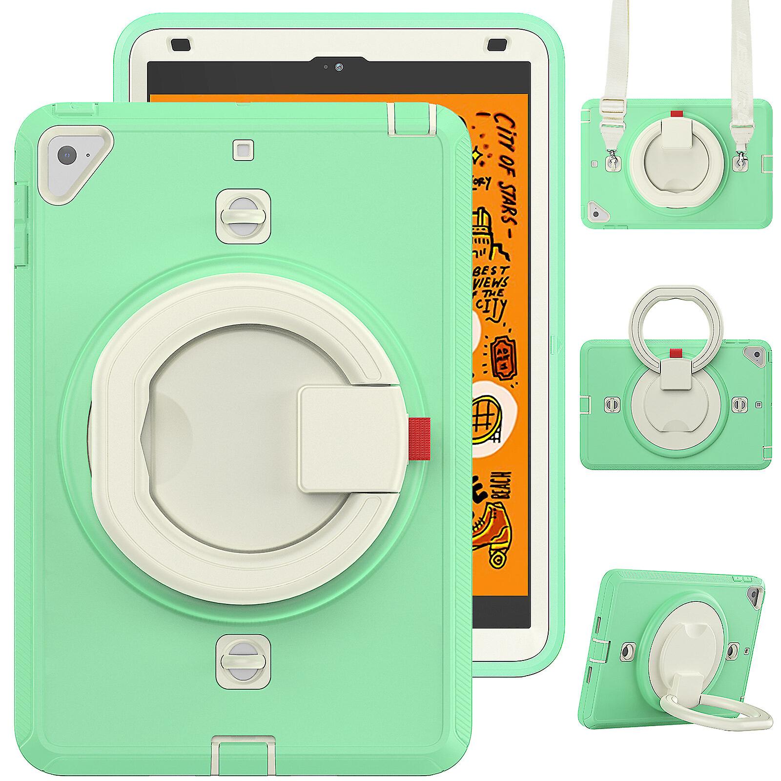 Case for iPad Mini4 /5 with 360 Rotating Handle Stand and Adjustable Shoulder Strap, Green