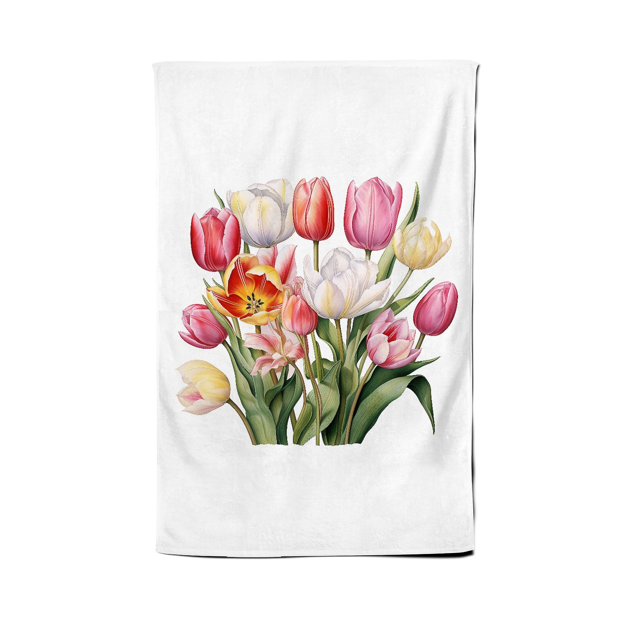 Spring Tuplips In Bloom Tea Towel