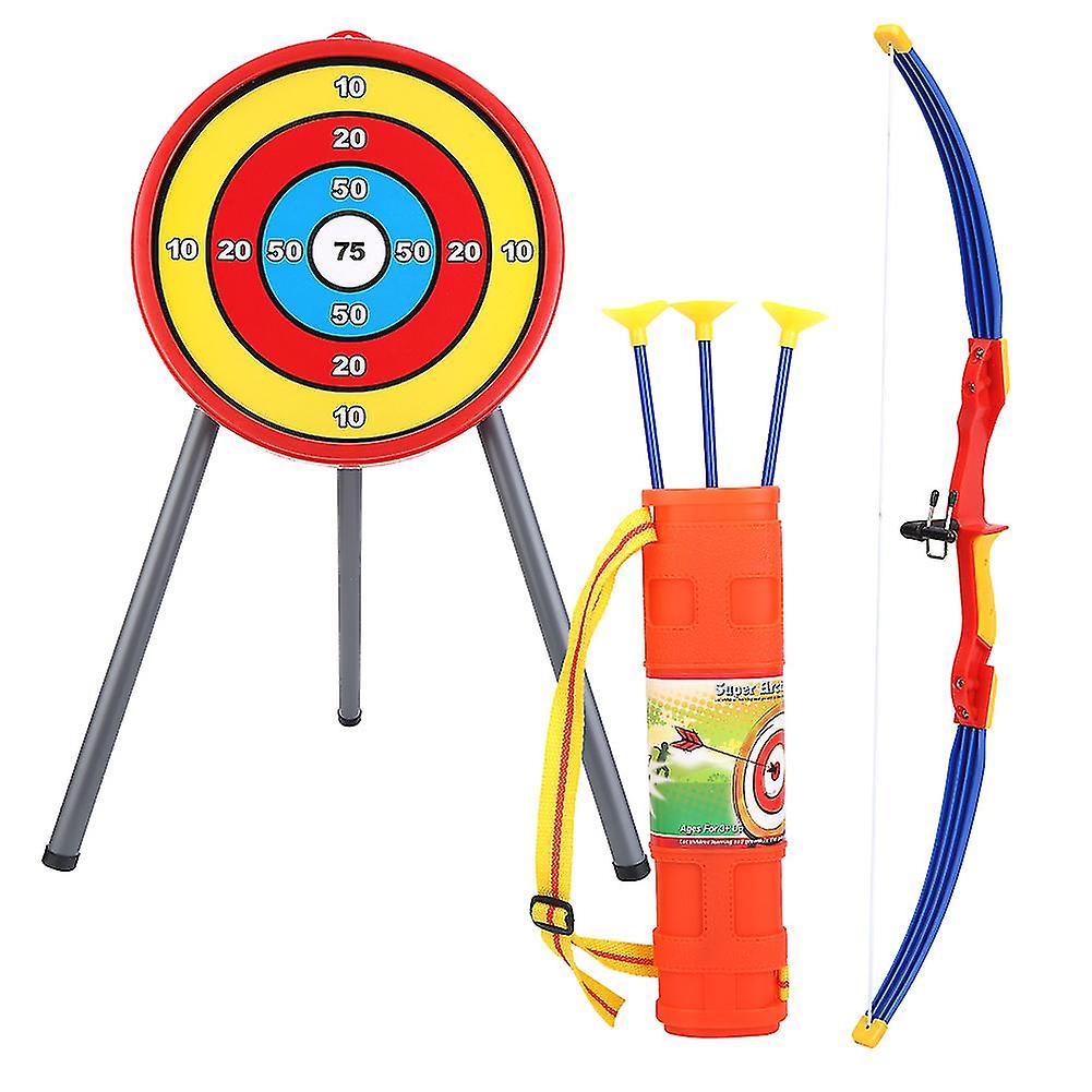 Kids Archery Set - Plastic Bow with Soft Arrows Score Target and Quiver