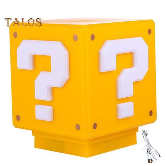 Question Block LED Night Light USB Powered Bedside Lamp Creative Shape Nostalgic Design Table Lamp Decor
