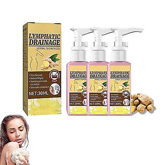 3x Lymphatic Drainage Herbal Shower Gel Ginger Body Slimming Shower Gel
