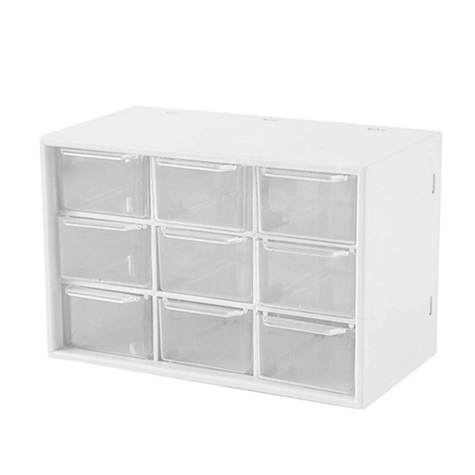 Desktop Organizers Nine Square Grid Drawer Type Desk Organization Box Storage Case Makeup Containers White