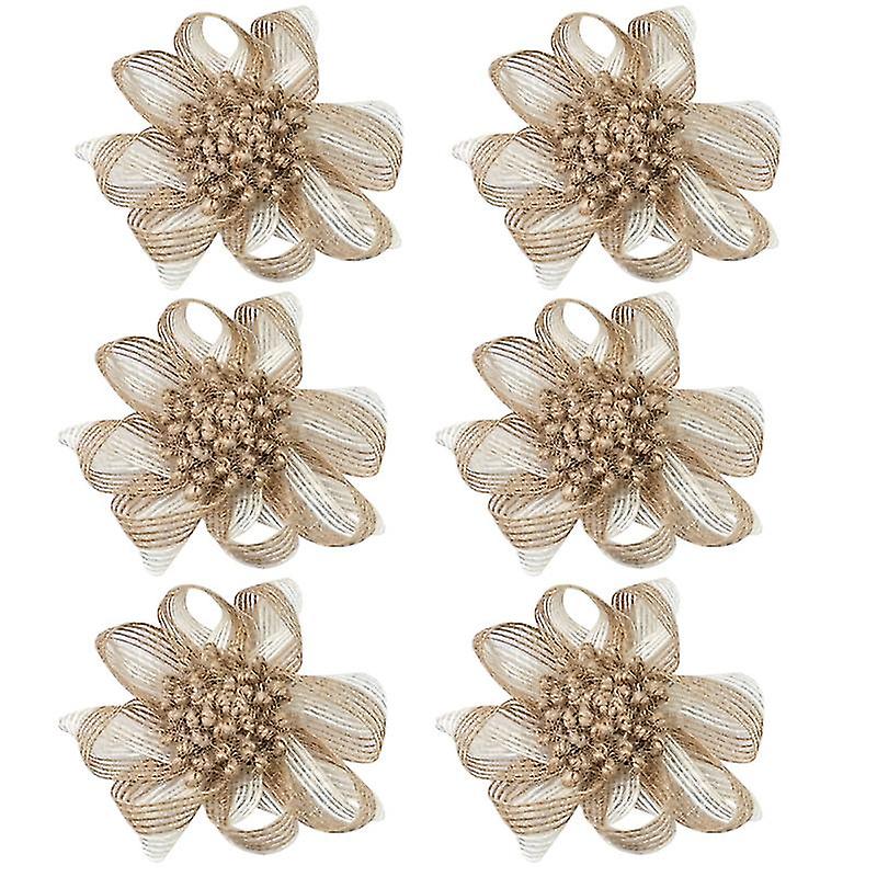 6pcs Diy Jute Flower
