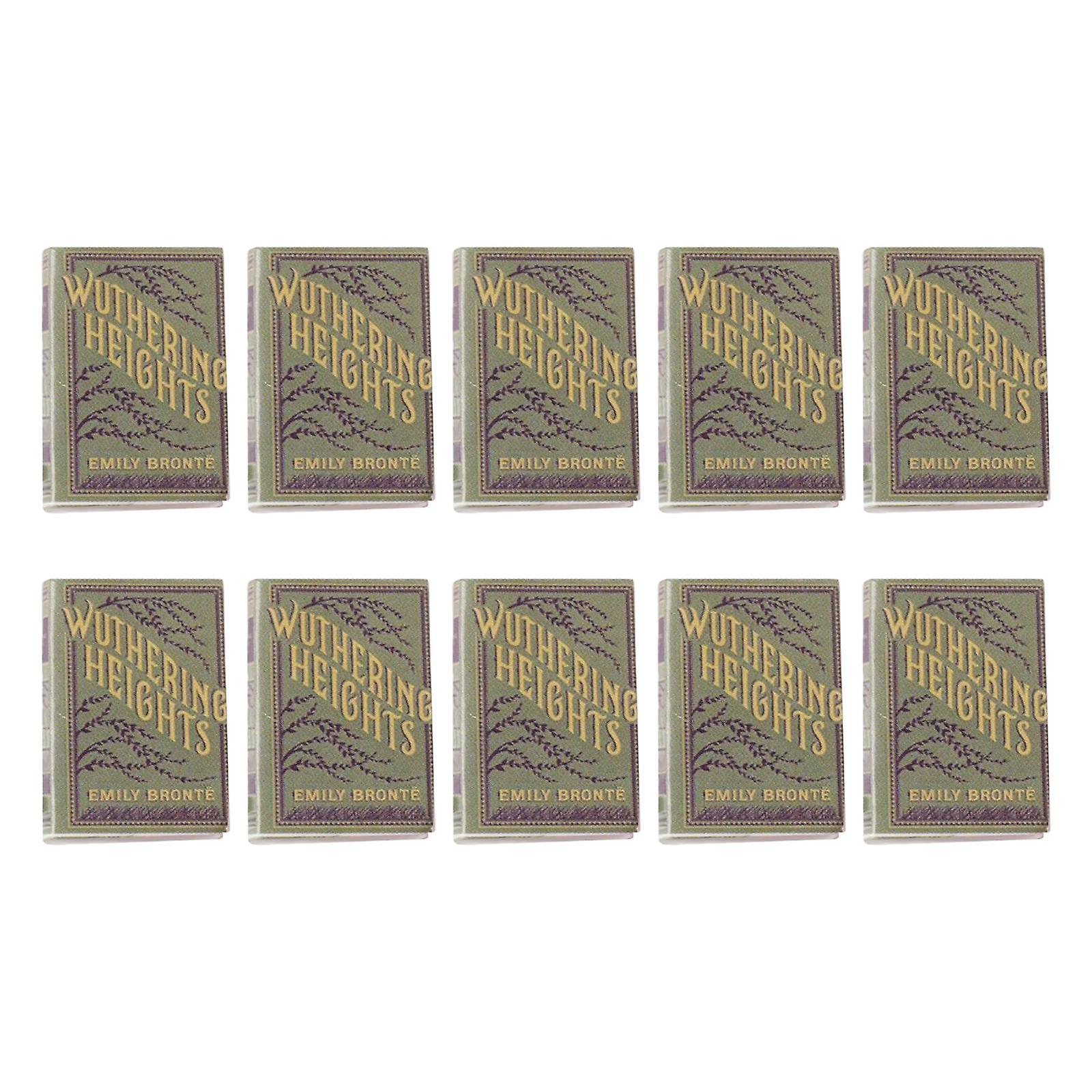 10Pcs Dolls House Miniature Books 1:12 Scale Simulation Mini Books for Study