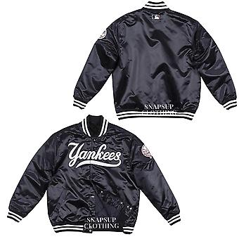 Ny Yankees Vintage 90s Athletic Jacket Black Satin Bomber...