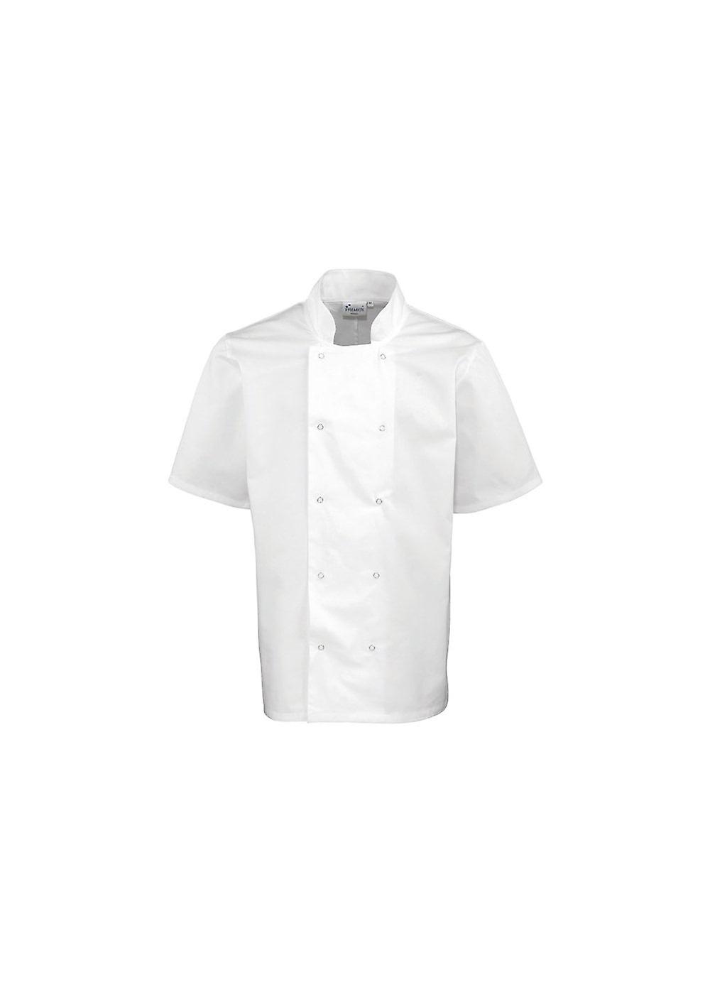 Men's Premier Studded Front Short Sleeve Chefs Jacket PR664