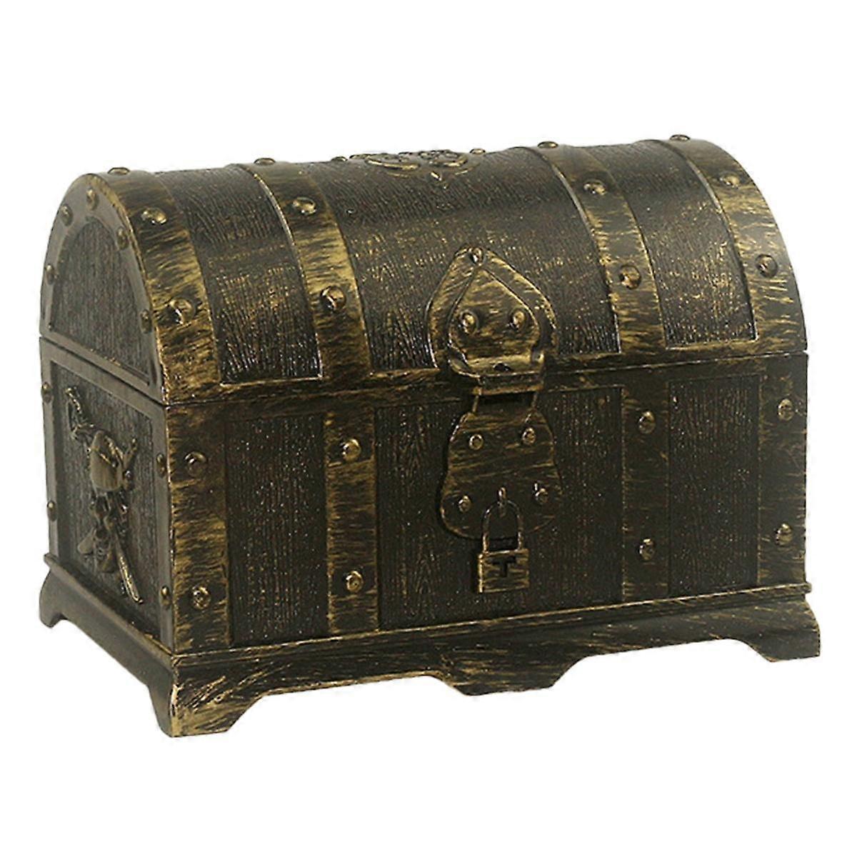Bronze Round Hunt Pirate Hidden Box Plastic Decorative House Game for Kids Retro Decoration Gifts