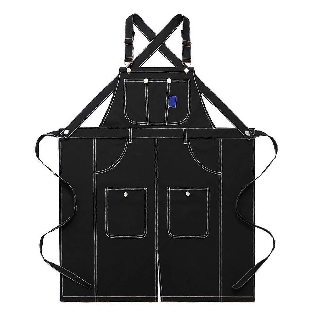 Șorț Chef Canvas Cross Back Șorț reglabil pentru bărbați femei, șorț de lucru, gătit în bucătărie