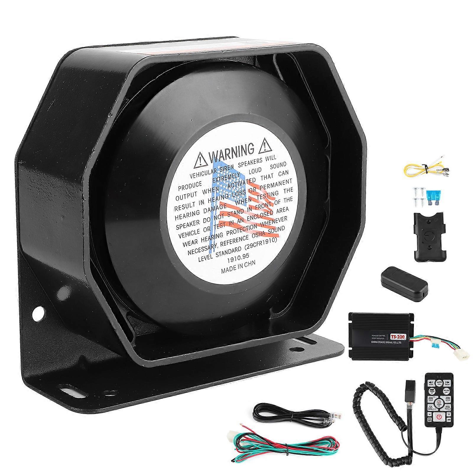 צופר רמקול חירום אוניברסלי לרכב סירנה 200W 130dB לאזעקת אש משטרתית E2U211