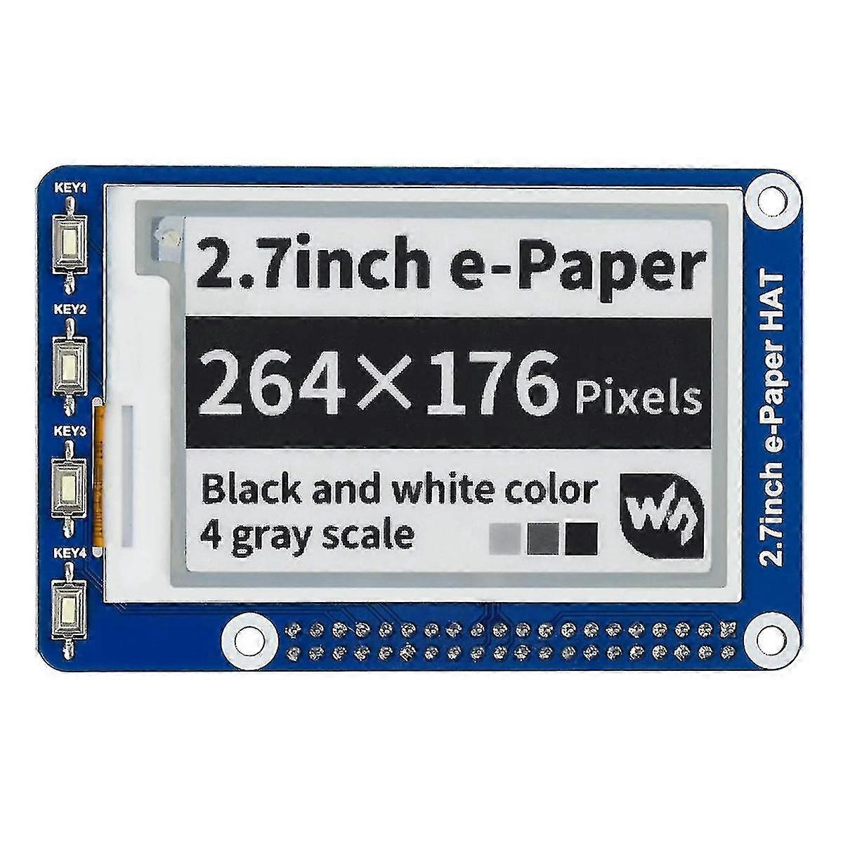 2.7inch Spi Eink E Paper Display Screen Module Hat For Rpi Raspberry Pi Zero 2 W Wh 3b Plus 3a 4