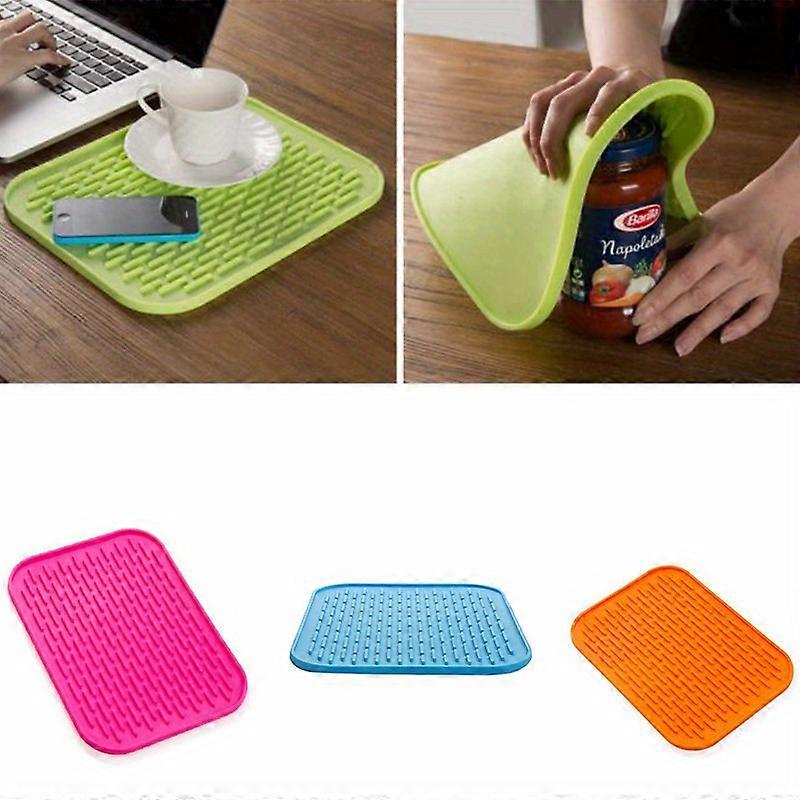 3-Piece Silicone Kitchen Mats - Heat Resistant, Non-Slip & Easy To Clean - Versatile For Pots, Plates, Cups & Table Decor