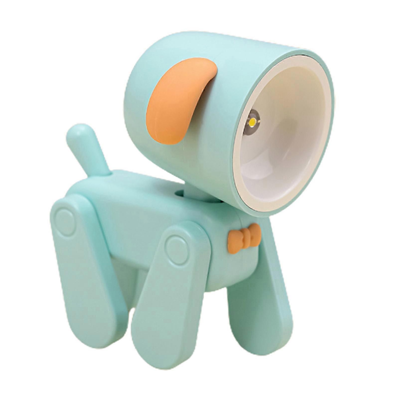 LED Reading Lamp Rechargeable One-Key Start Flexible Limbs Flicker Free Adorable Appearance Cartoon Puppy Mini Night Light Desktop Ornament Party Supp