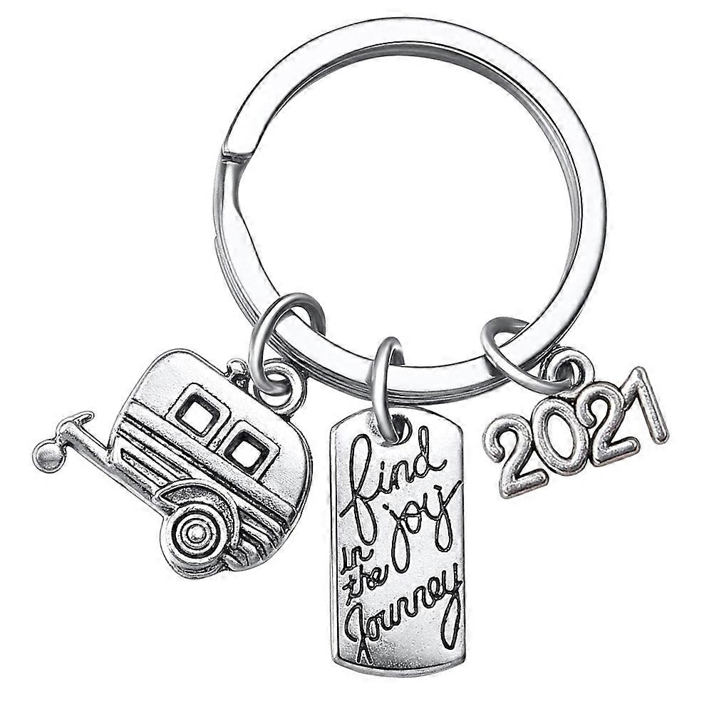 2pcs 2021 Find joy in The Journey Chic Key Chains Bag Keys Hanging Pendants