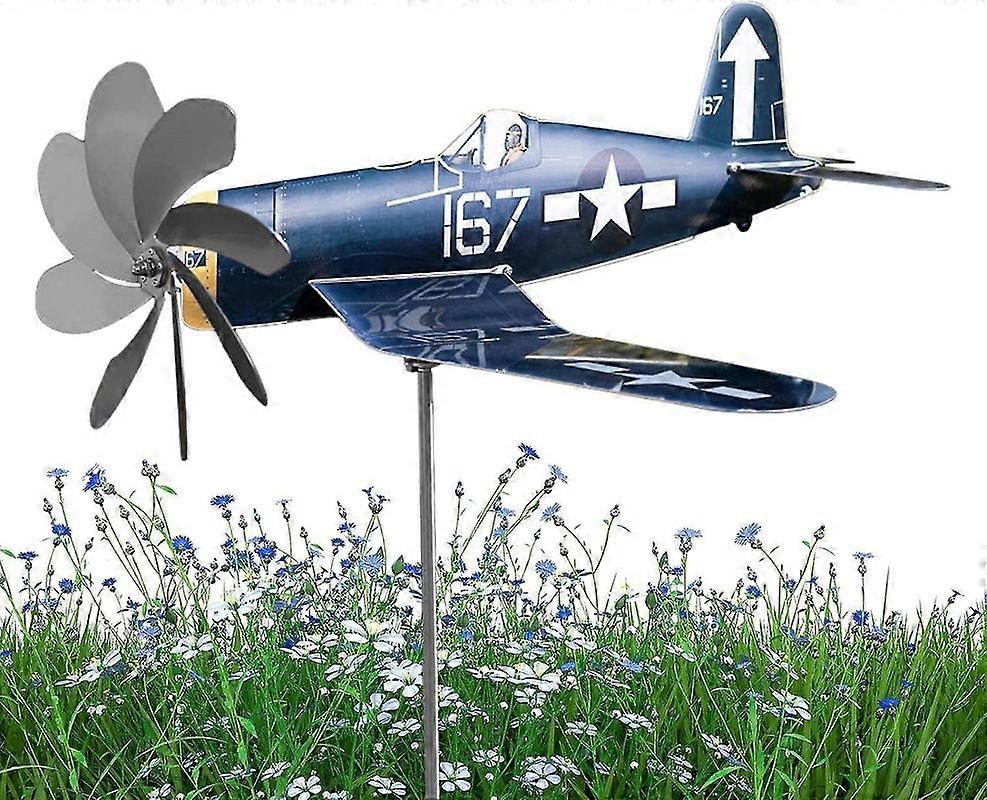 Wind Sculpture Airplane, Metal Airplane Wind Spinner, Aircraft Wind Spinner, Windmill Aircraft Garde