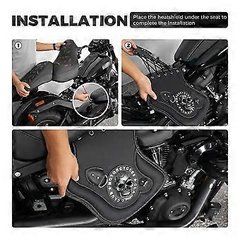 Universal Motorcycle Leather Saddle Heat Shield - PU Leather With Aluminum Insulation, Fits Harley, Honda, Yamaha & More