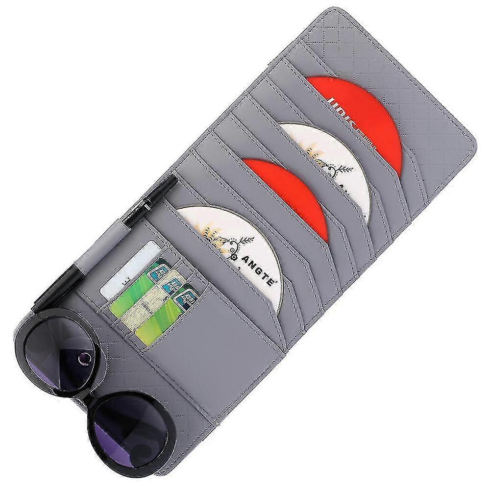 Cd Sun Visor Organizer Cd Dvds Storage Case Holder Leather Vehicle Organize