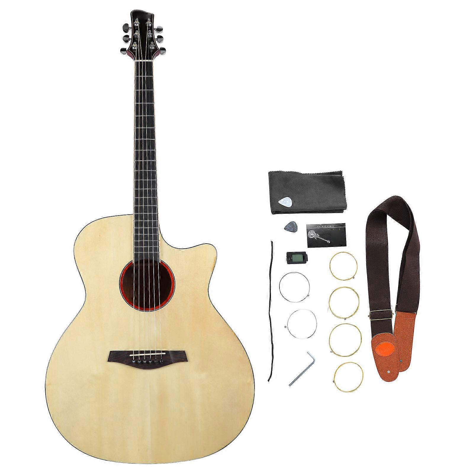 アコースティックギター41inフォークレンチワイプ布演奏弦楽器ギフト初心者大人用天然木色