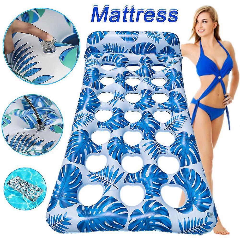 Inflatable Pool Float For Adults, Giant Pool Float With Headrest, Floating Raft Water Lounger, Pool Float For Pool Party, Summer