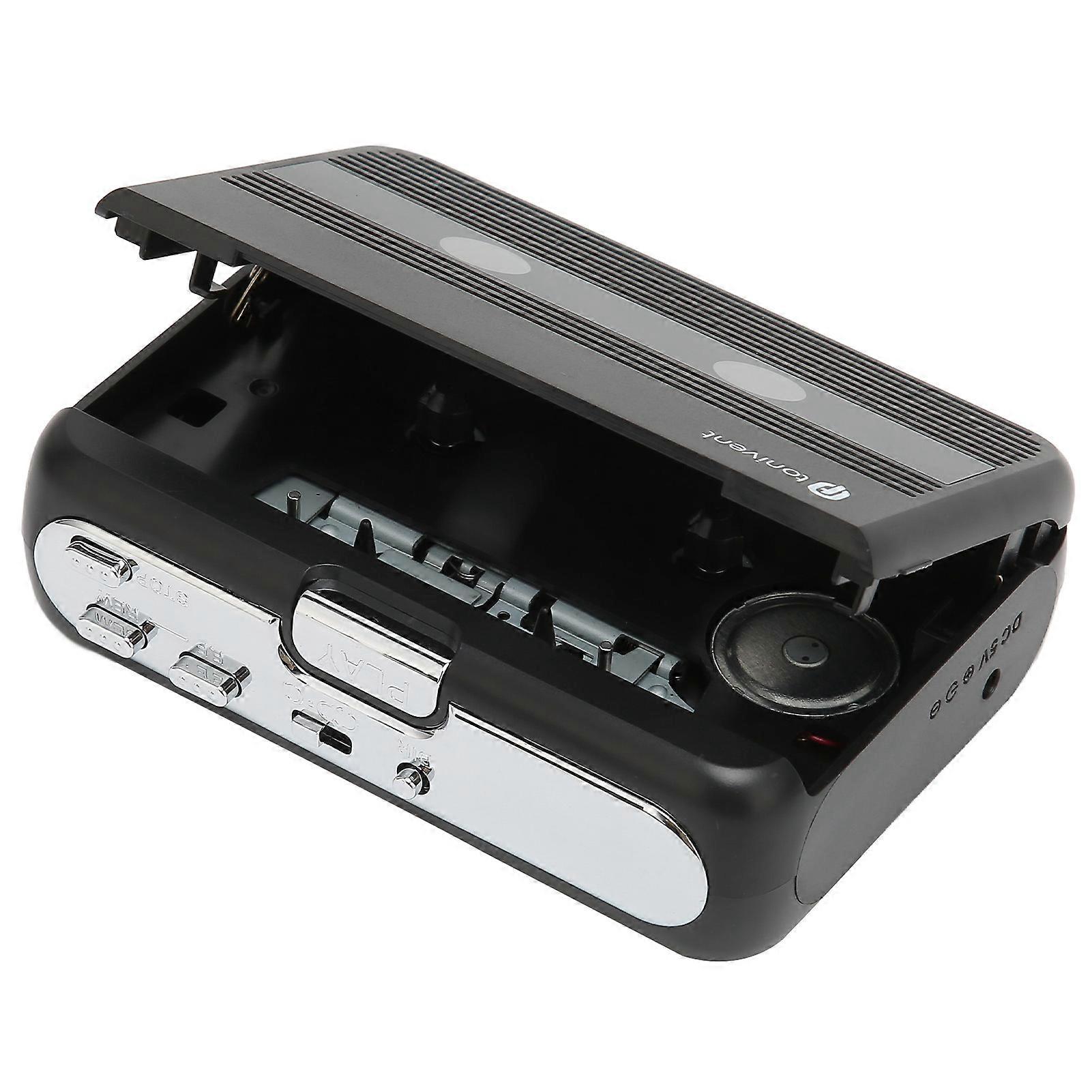 TON007B Bluetooth Cassette Player with Headphone Auto Reverse Function Stereo Cassette PlayerBlack