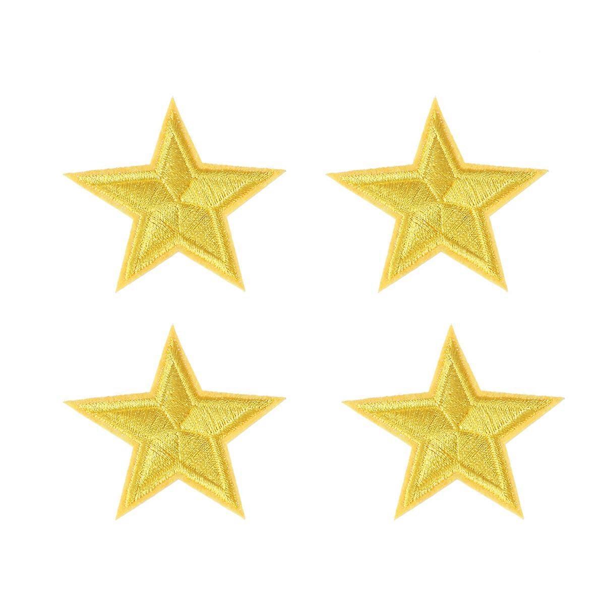 10pcs Small Five-pointed Star Embroidery Cloth Patch Decorative Patch Clothes Badge for T-shirt Jeans Skirt (Yellow)