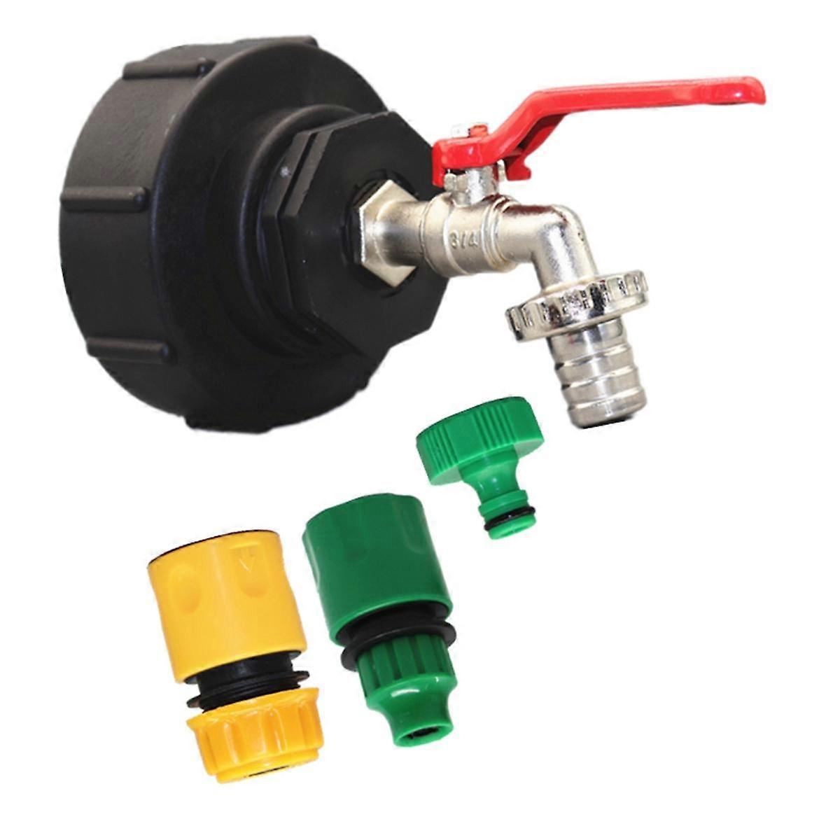 IBC Outlet Faucet 3/4 Inch IBC Adapter S100x8 Brass IBC Ball Outlet Valve Faucet Outlet Rain Barrel
