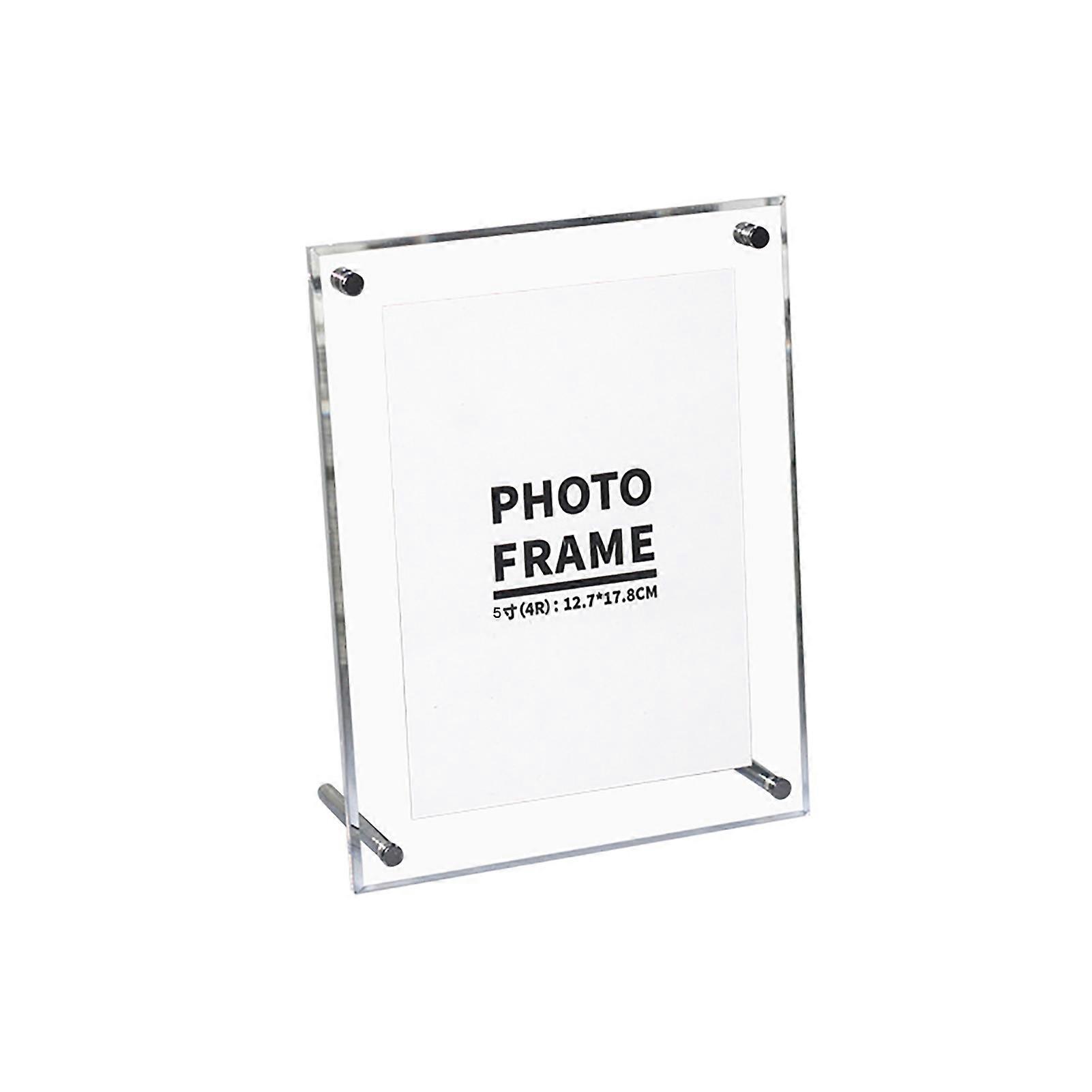 Transparent Photo Frame Acrylic Picture Frame to Display Certificates and Photos with Metal Rack