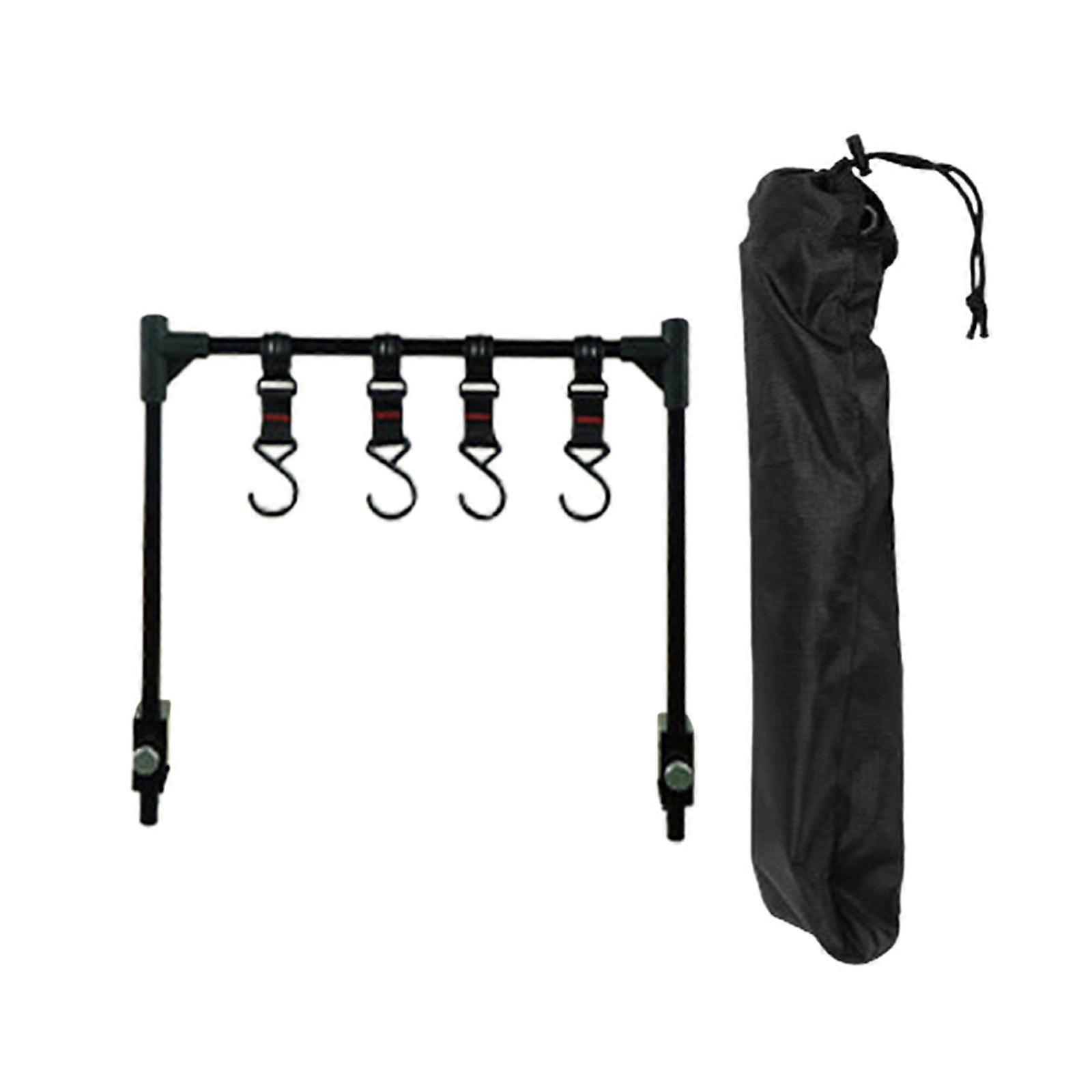 Camping Folding Rack with Hooks Organizer Multiuse for Camping Picnic Travel Style A