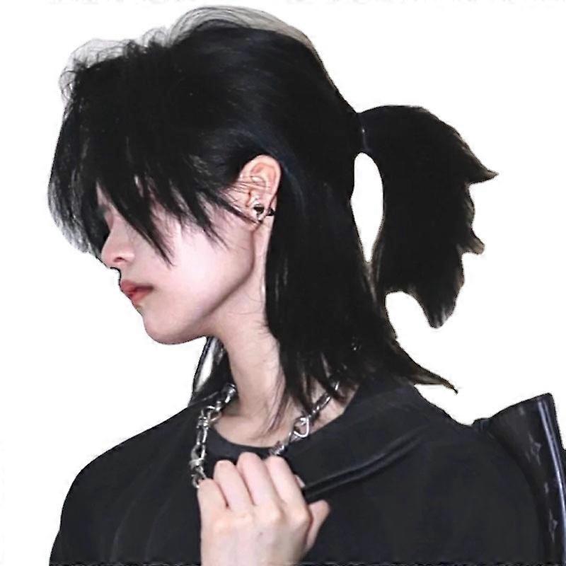 Samurai head wig Japanese handsome neutral mullet head fluffy